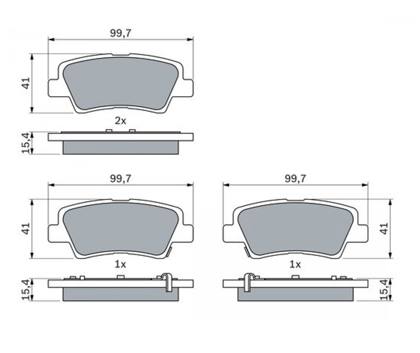 Kit de plaquettes de frein BOSCH 0 986 494 557 – Essieu arrière