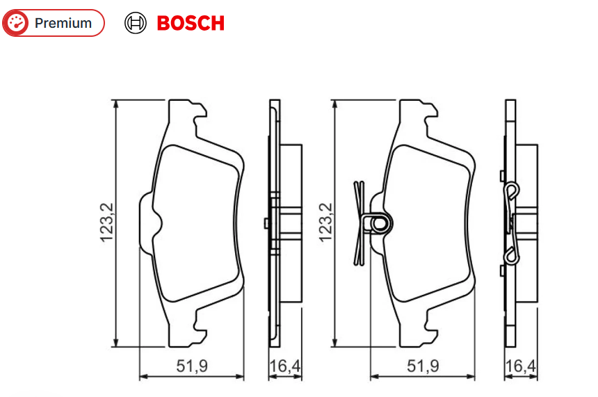 Kit de plaquettes de frein BOSCH 0 986 494 528 – Essieu arrière