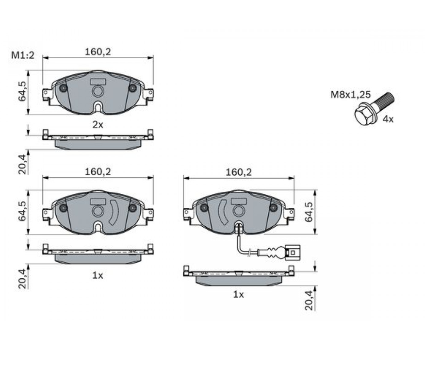 Kit de plaquettes de frein BOSCH 0 986 494 660 – Essieu avant