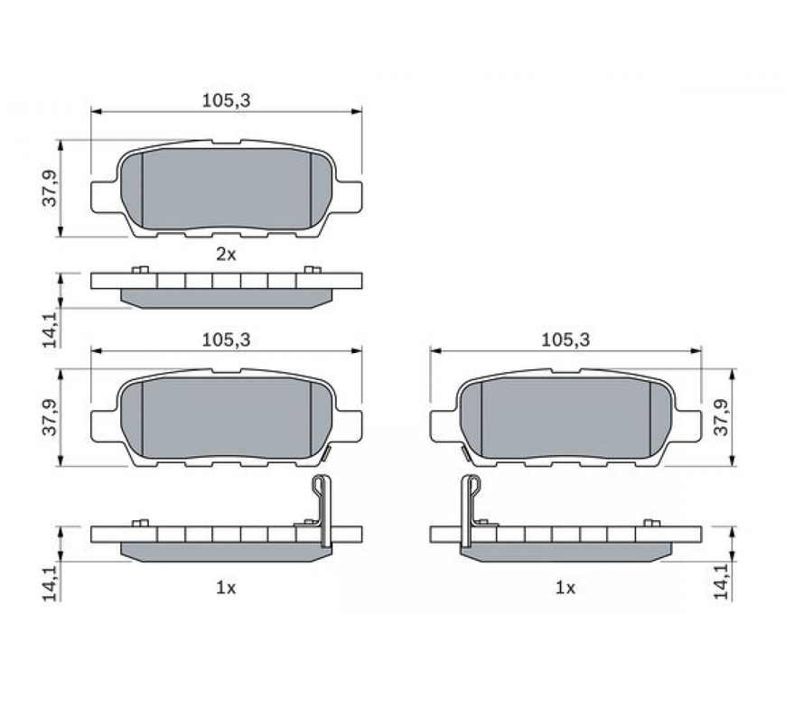 Kit de plaquettes de frein BOSCH 0 986 494 090 – Essieu arrière