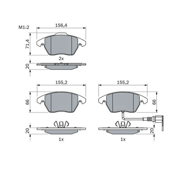 Kit de plaquettes de frein BOSCH 0 986 424 797 – Essieu avant