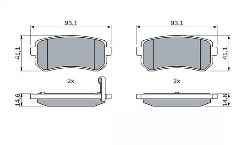 Kit de plaquettes de frein BOSCH 0 986 494 140 – Essieu arrière