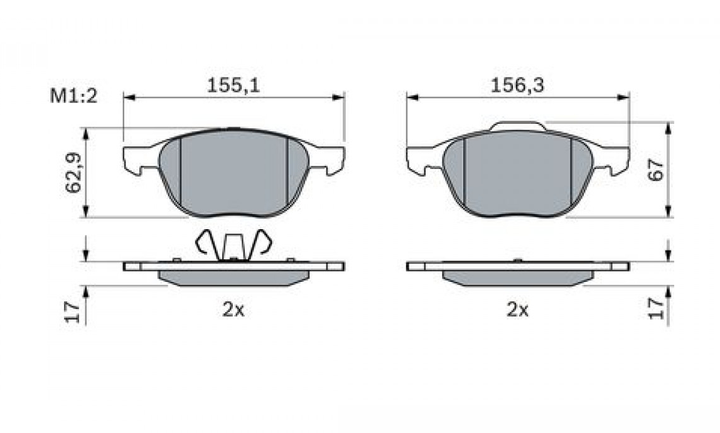 Kit de plaquettes de frein BOSCH 0 986 424 794 – Essieu avant
