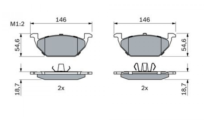Kit de plaquettes de frein BOSCH 0 986 424 364 – Essieu avant