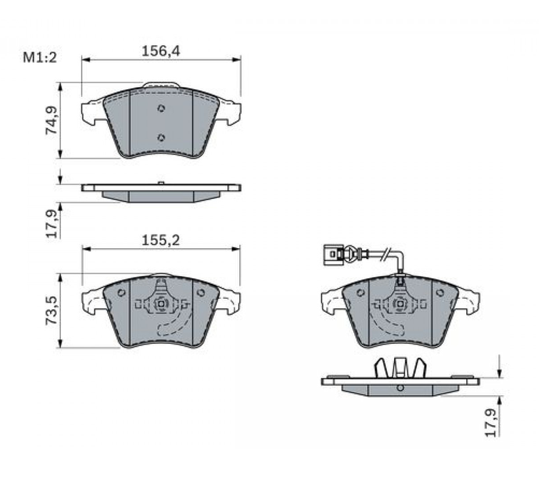 Kit de plaquettes de frein BOSCH 0 986 494 107 – Essieu avant