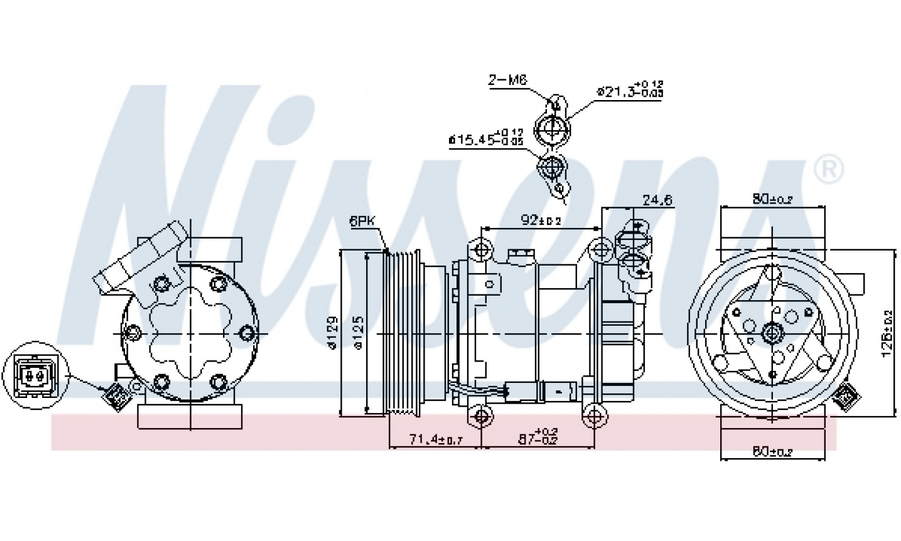 Compresseur Climatisation NISSENS 89332 / 813631 / 813189 – SD6V12