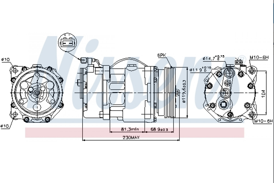NISSENS Compresseur climatisation 89040 / 699615 / 699115 / 99772 / SD7V16