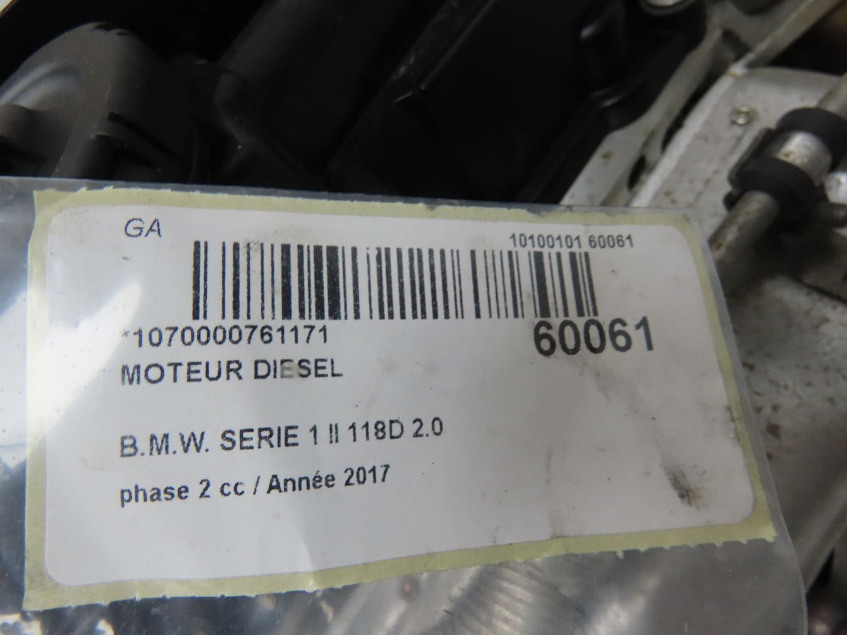Mot. OCC BMW Série 1 F20 118d B47D20A 143 000 km Occasion