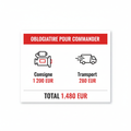 Consigne + Frais de transport Moteur Diesel Europe â€” Consigne 1 200 EUR + Transport 280 EUR = Total 1 480 EUR