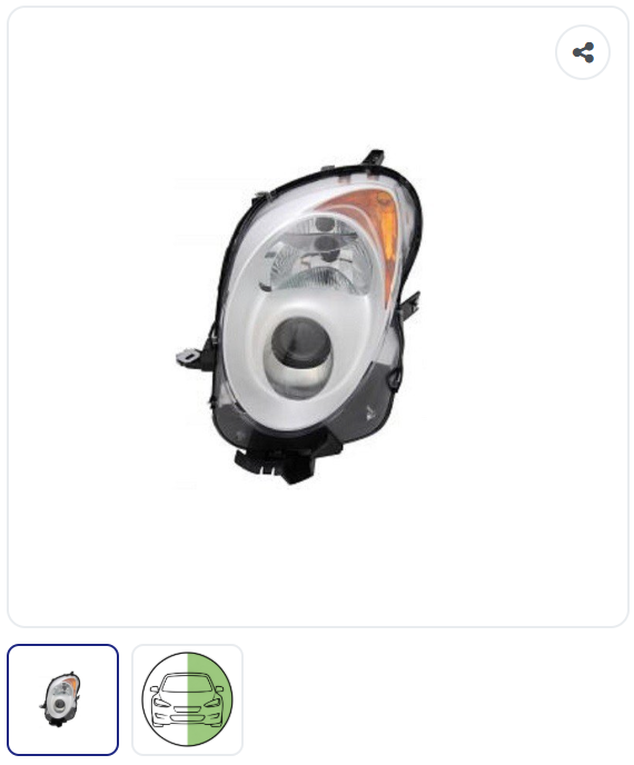 Phare avant gauche Xenon feu diurne chrome OEM 50522794 – Alfa Romeo Mito Phase 1 2008-2016