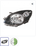 Phare avant gauche électrique noir OEM 7701064000 – Renault Twingo 2 Phase 1 2007-2011