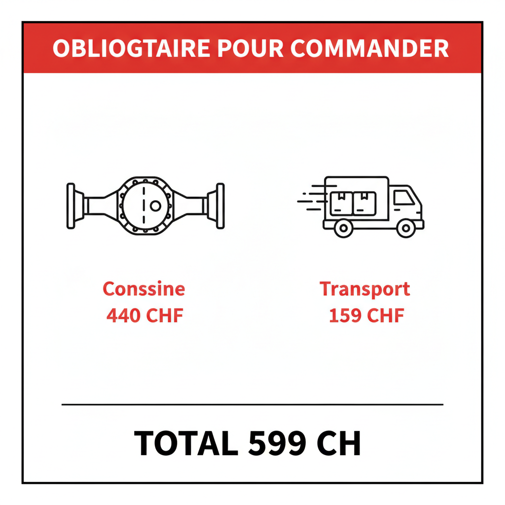 Consigne + Frais de port Pont DiffÃ©rentiel Suisse â€” 599 CHF