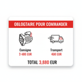 Consigne + Frais de transport Moteur >10 000 EUR â€” Europe â€” Total 3 880 EUR