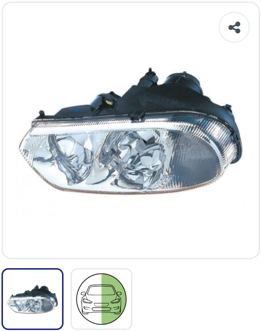 Phare avant gauche électrique Xenon feu diurne OEM 60620135 – Alfa Romeo 156 Phase 1 1997-2003