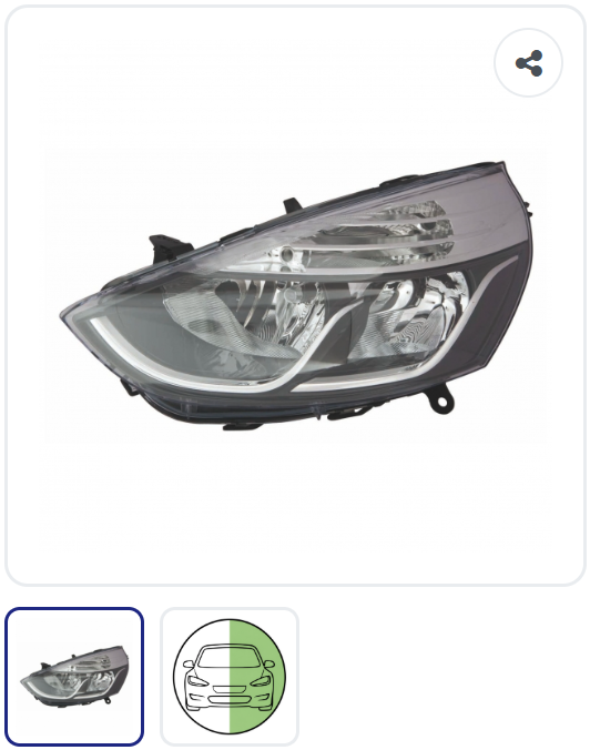 Phare avant gauche électrique chrome/noir OEM 260603442R – Renault Clio 4 Phase 1 2012-2016