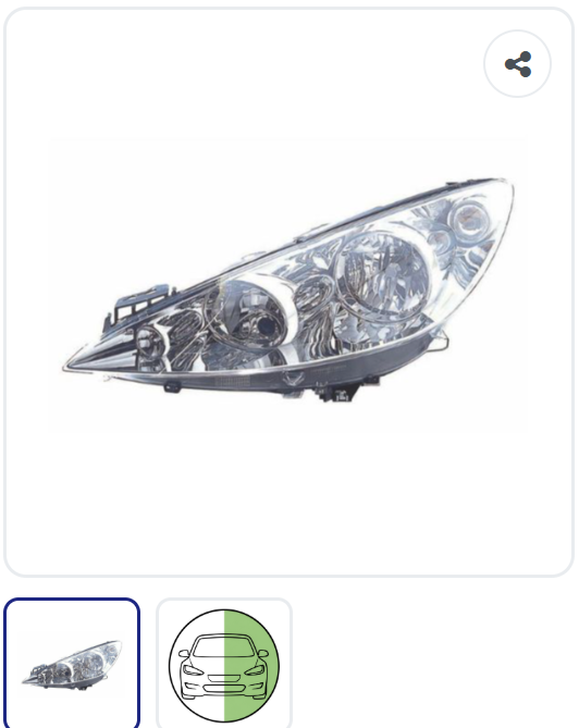 Phare avant gauche électrique feu diurne OEM 6208F5 – Peugeot 308 1 Phase 1 2007-2011