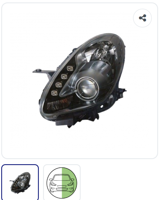 Phare avant gauche H7+H1 Titane avec moteur OEM 50520220 Magneti Marelli – Alfa Romeo Giulietta 2010-2016