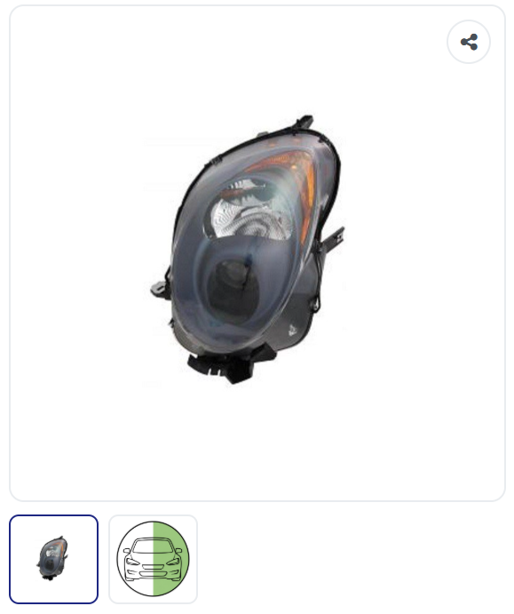 Phare avant gauche Xenon bleu foncé OEM 50527813 – Alfa Romeo Mito Phase 1 2008-2016