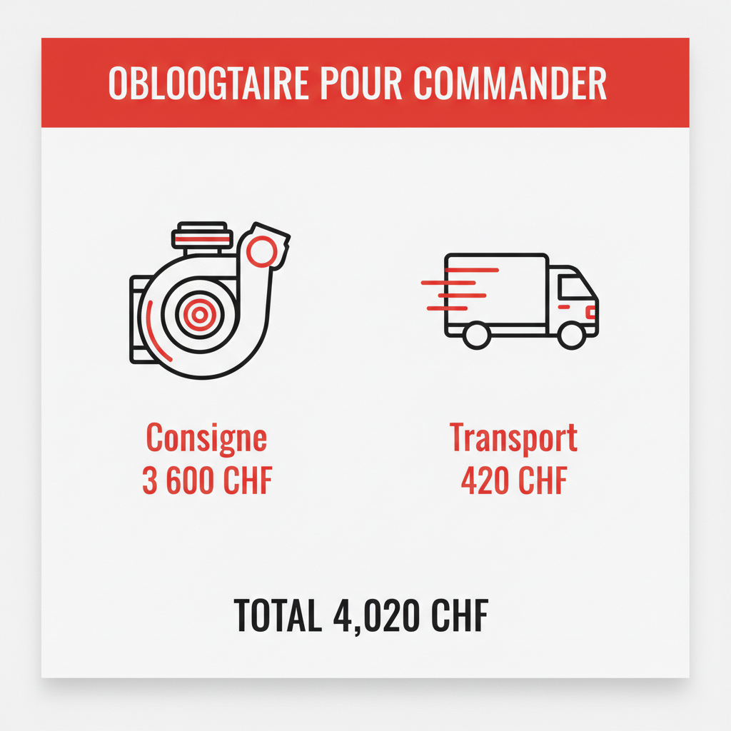 Consigne + Frais de transport Moteur >10 000 CHF â€” Suisse â€” Total 4 020 CHF