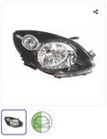 Phare avant droit électrique noir OEM 7701063998 – Renault Twingo 2 Phase 1 2007-2011