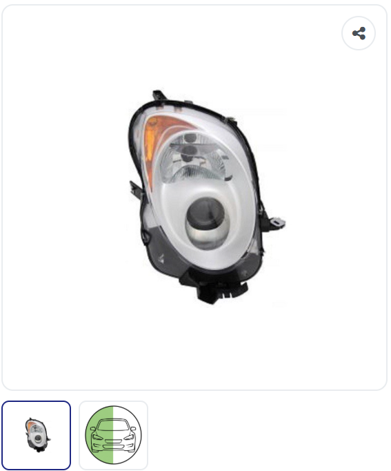 Phare avant droit Xenon feu diurne chrome OEM 50522786 – Alfa Romeo Mito Phase 1 2008-2016