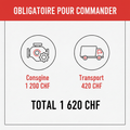 Consigne + Frais de transport Moteur Diesel Suisse — Consigne 1 200 CHF + Transport 420 CHF = Total 1 620 CHF