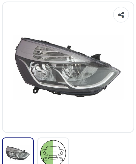 Phare avant droit chrome/noir OEM 260106624R – Renault Clio 4 Phase 1 (2012-2016)